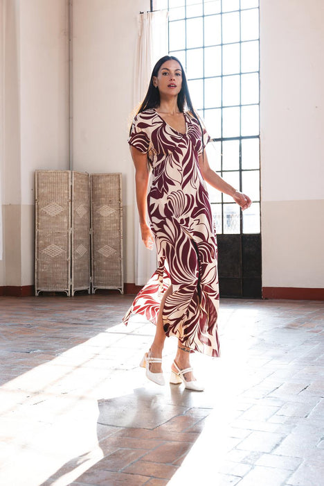 Studio SDB Venezia Abito Lungo in 100% Morbida Viscosa - Falcone Abbigliamento