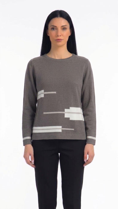 Cleonice Donna Maglia Girocollo in 100% Lana di Tollegno