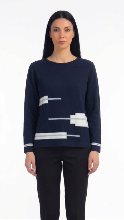 Cleonice Donna Maglia Girocollo in 100% Lana di Tollegno
