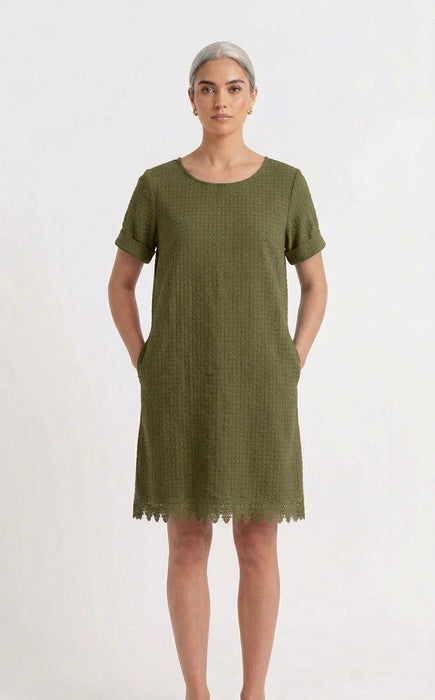 VLT'S Abito Donna in 100% Cotone con Tasche nei Fianchi