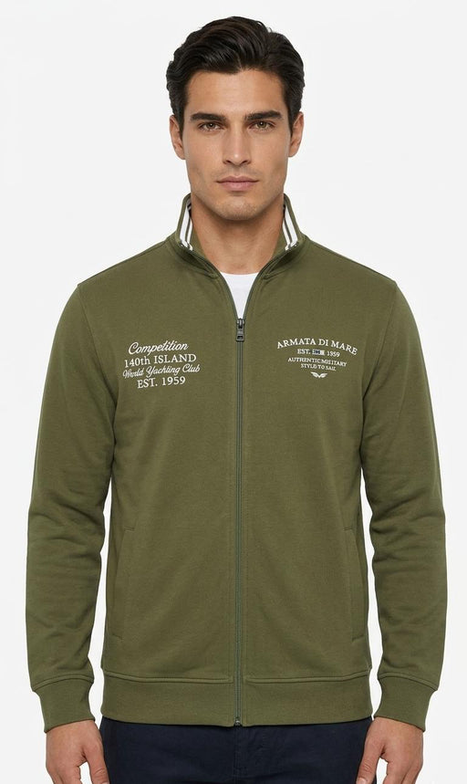 Armata di Mare Uomo Felpa con Zip in 100% Cotone - Falcone Abbigliamento