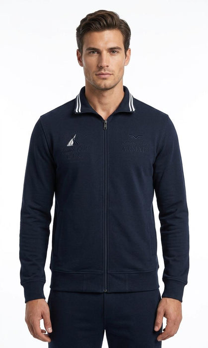Armata di Mare Uomo Felpa con Zip in 100% Cotone - Falcone Abbigliamento