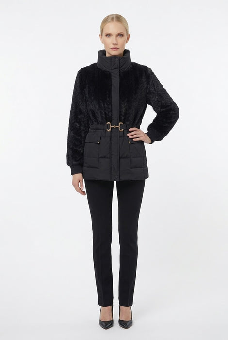 Feel Donna Giaccone con Eco Pelliccia e Tessuto Impermeabilizzato