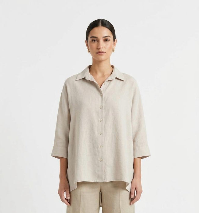 Studio SDB Venezia Camicione Donna in 60% Lino e 40% Cotone