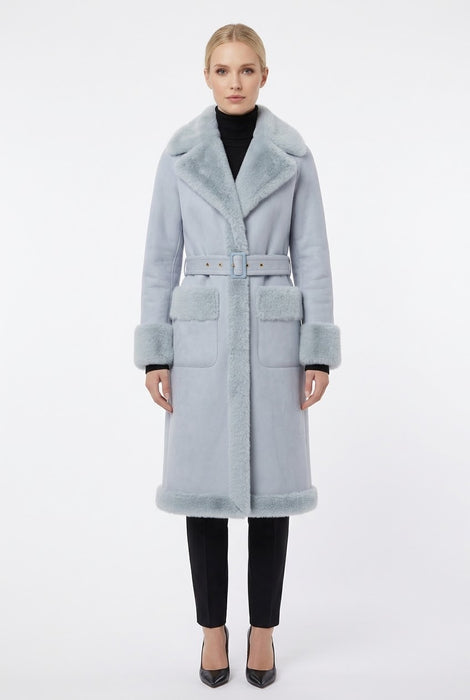 Feel Donna Cappotto in Eco Montone con Inserti in Eco Pelliccia