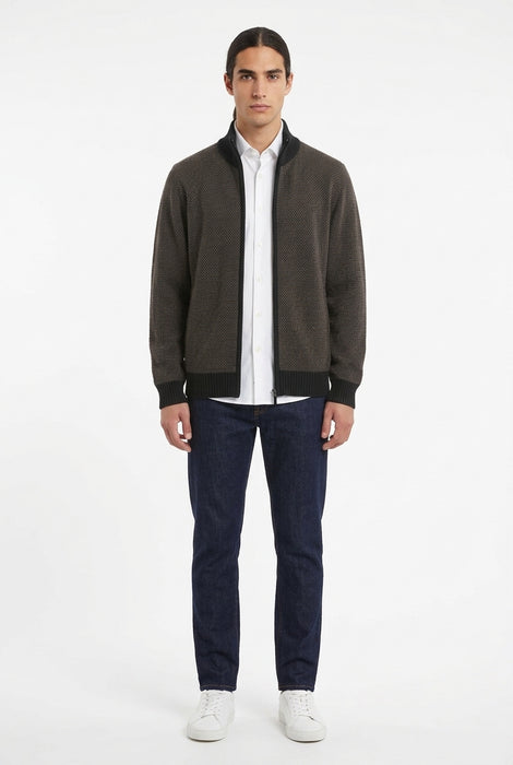 Colerige Uomo Cardigan in Misto Lana