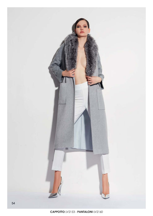 Love to Love by Gai Mattiolo Cappotto con Collo in Eco Pelliccia