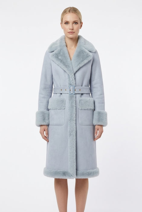 Feel Donna Cappotto in Eco Montone con Inserti in Eco Pelliccia