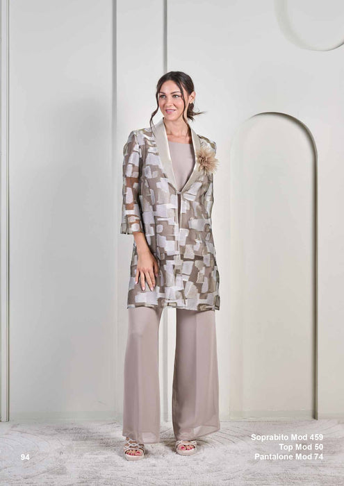 Peg Donna Completo 3 Pezzi Pantalone, Top e Spolverino