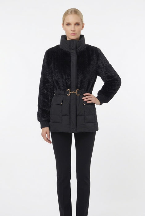 Feel Donna Giaccone con Eco Pelliccia e Tessuto Impermeabilizzato