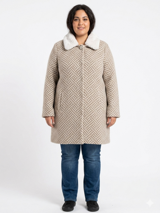 Corte dei Gonzaga Cappottino Calibrato con Collo in Eco Pelliccia Staccabile - Falcone Abbigliamento