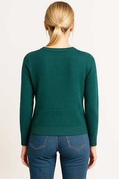 Corte dei Gonzaga Maglia Girocollo Donna in 100% Pura Lana Merino