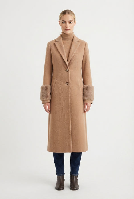 Corte dei Gonzaga Cappotto con Inserti in Eco Pelliccia