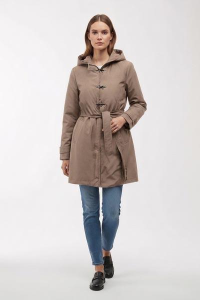 Corte dei Gonzaga Donna Giaccone Impermeabilizzato con Cappuccio e Chiusura con Alamari