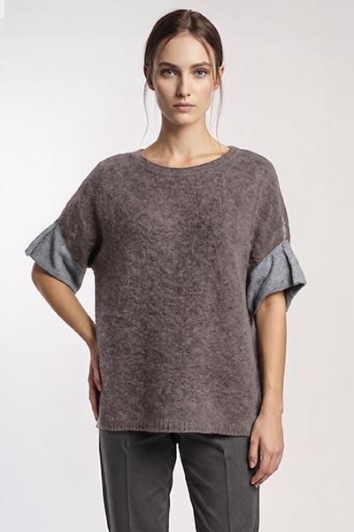 Corte dei Gonzaga Donna Maglia a Poncho in Misto Lana Alpaca