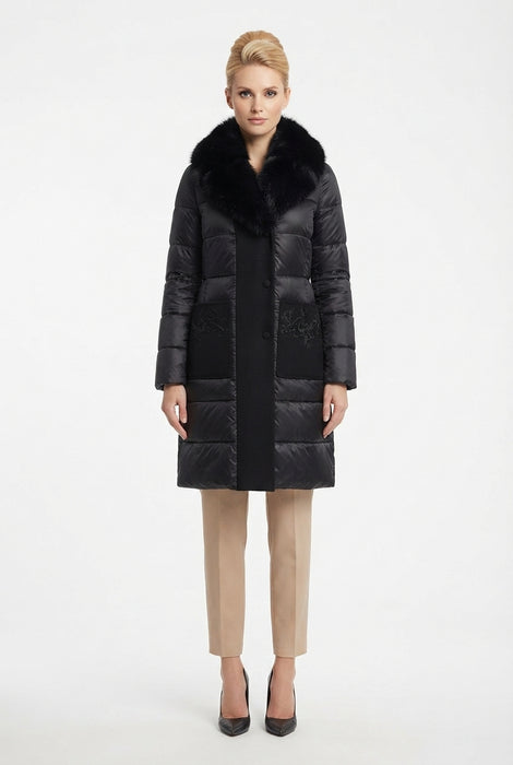 Feel Giaccone Impermeabile con Collo in Eco Pelliccia