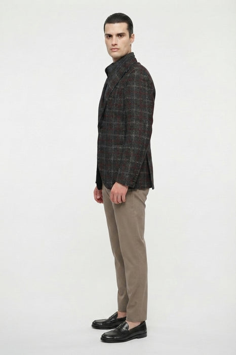 Lubiam Giacca Uomo in Cashmere, Lana e Cotone con Pettorina Staccabile