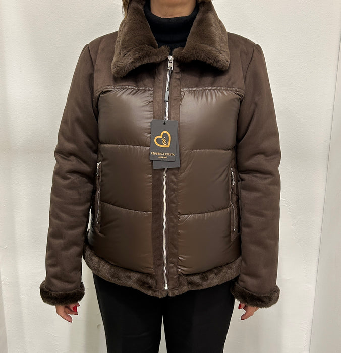 Federica Costa Giubbino Impermeabilizzato ed Eco Pelliccia