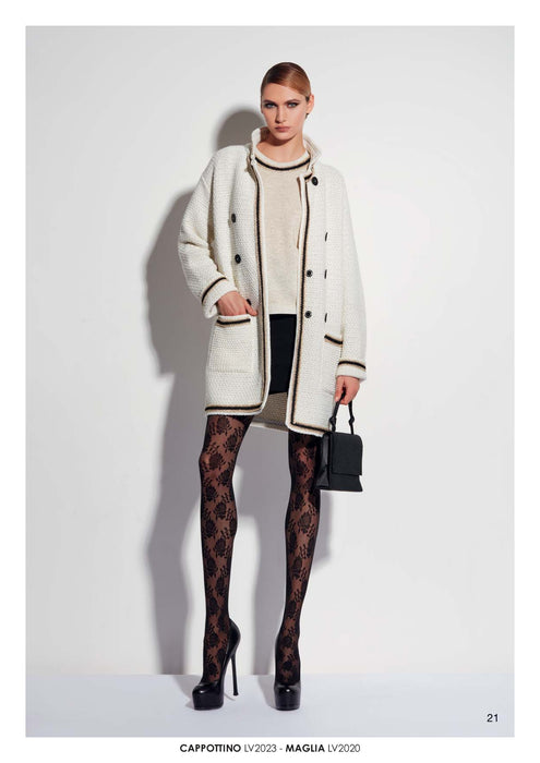 Love to Love by gai Mattiolo Maglia Girocollo Donna in Tessuto Glitterato Oro