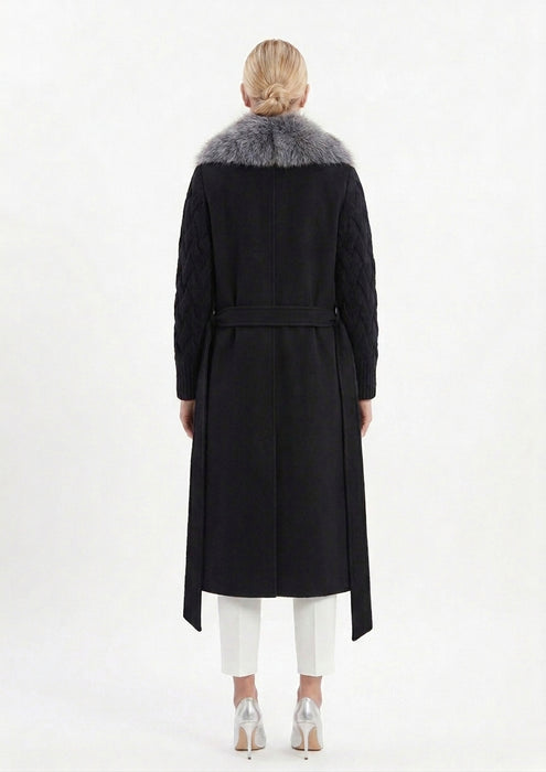 Love to Love by Gai Mattiolo Cappotto con Collo in Eco Pelliccia