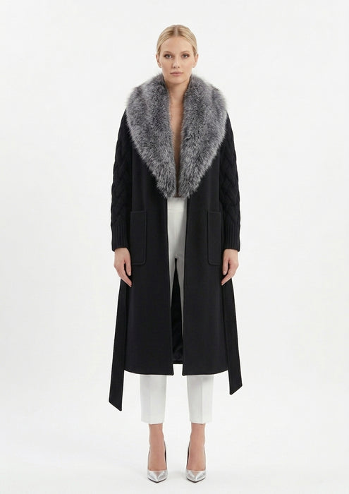 Love to Love by Gai Mattiolo Cappotto con Collo in Eco Pelliccia