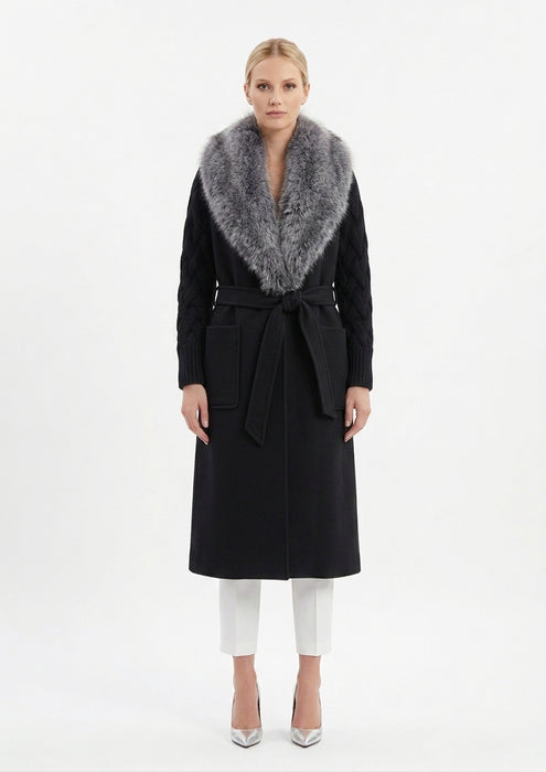 Love to Love by Gai Mattiolo Cappotto con Collo in Eco Pelliccia