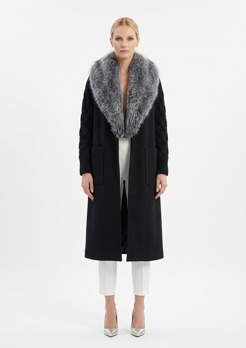 Love to Love by Gai Mattiolo Cappotto con Collo in Eco Pelliccia