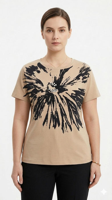 Corte dei Gonzaga Donna T-Shirt In Cotone con Vestibilità Calibrata