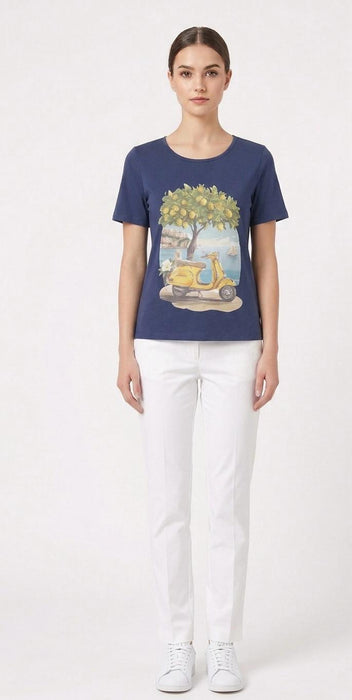 Eleonora del Bono T-Shirt Donna in 95% Cotone e 5% Elastan - Falcone Abbigliamento