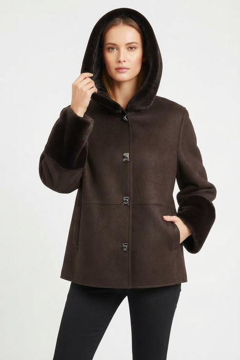 Corte dei Gonzaga Donna Eco Montone con Cappuccio