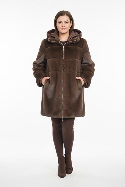 Corte dei Gonzaga Donna Eco Pelliccia Calibrata con Cappuccio Impermeabilizzato Staccabile
