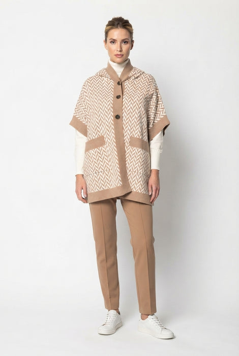 Corte dei Gonzaga Poncho in Maglia Donna con vestibilità Calibrata