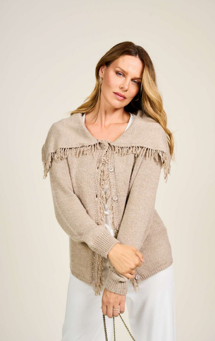 Alma Righi Donna Cardigan in Misto Lana e Lana Alpaca