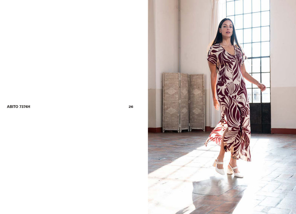 Studio SDB Venezia Abito Lungo in 100% Morbida Viscosa - Falcone Abbigliamento