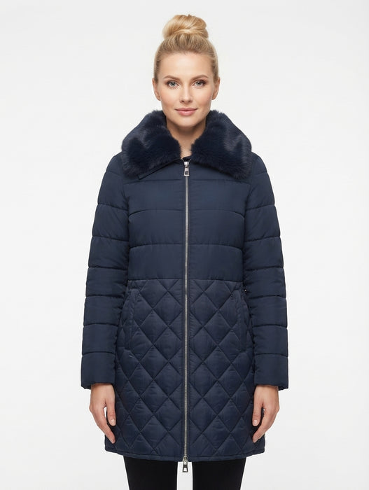 Corte dei Gonzaga Giaccone Impermeabilizzato con Collo in Eco Pelliccia Staccabile