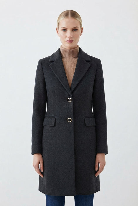 Oltretempo Cappotto Monopetto in Tinta Unita