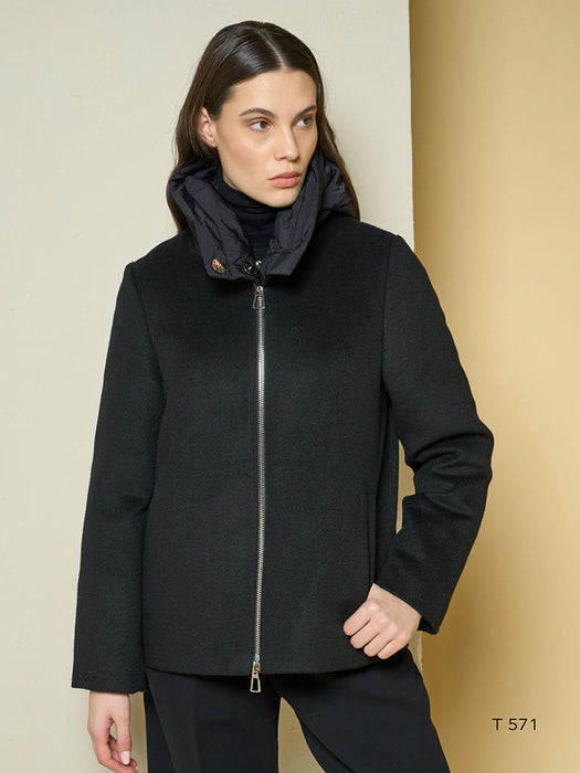 Talenti Donna Giaccone in Pura Lana con Pettorina Staccabile