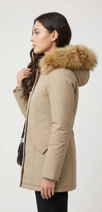 Ghiacciozero Giaccone Donna con Cappuccio ed Eco Pelliccia - Falcone Abbigliamento